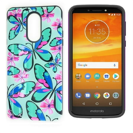 Motorola Moto E5 Go Case, Motorola Moto E5 Play Case, Motorola E5 Cruise Case, Hybrid Shockproof Slim Cover Case (Butterfly)
