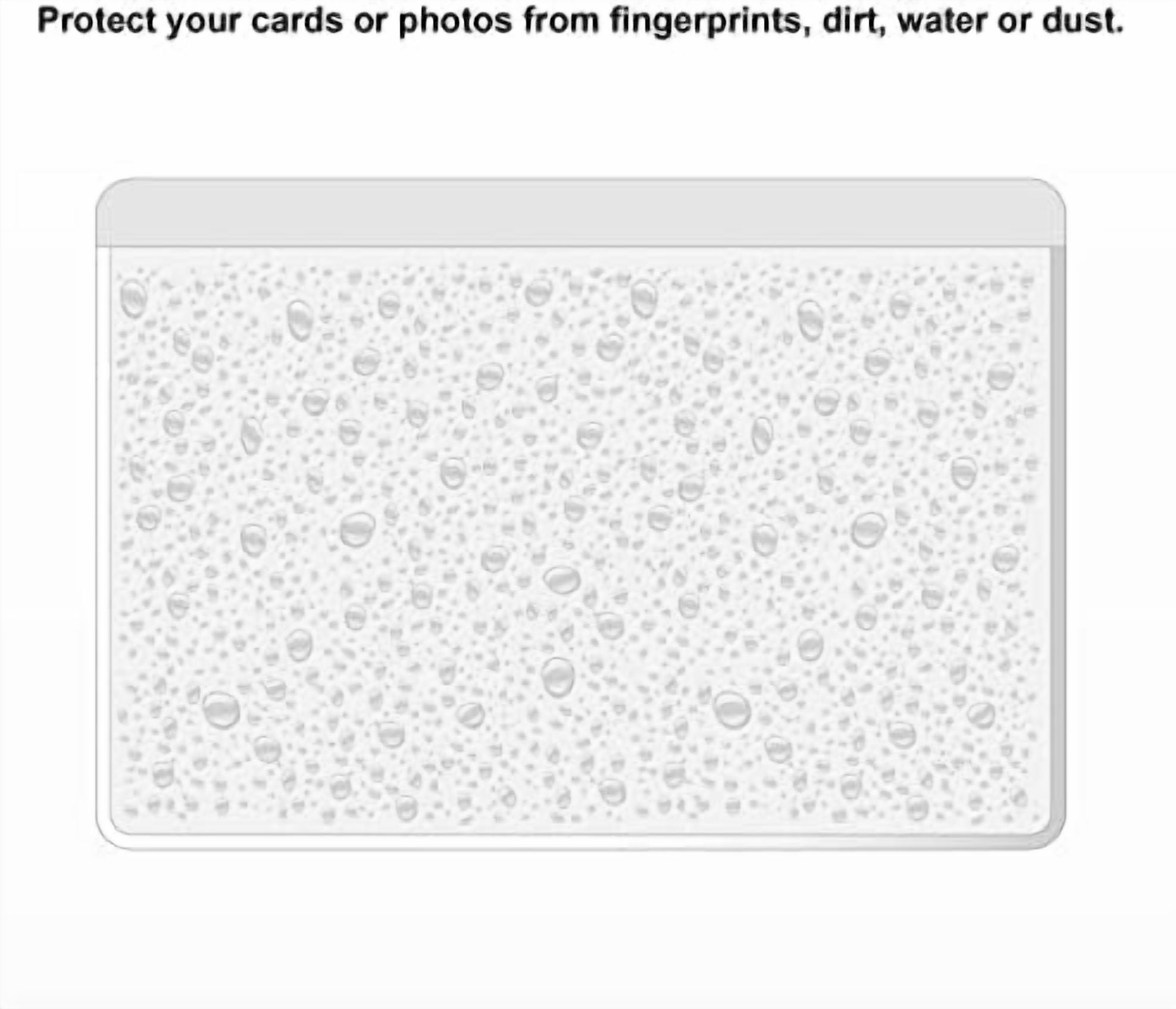 Clear Adhesive 5" x 7" Index Card Pockets with Top Open for Loading, 50 Pack, Plastic Labels Holders for Storage Bins and Library Card, Organizing and Protecting Your Index Cards or Photos