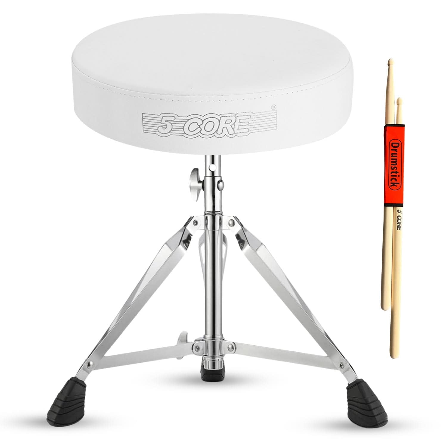 5 Core Drum Throne 3 Inch Thick Padded Comfortable Guitar Stool Double Braced Drummer Chair Height Adjustable Musician Seat For Adults And Kids Blue - DS CH BLU