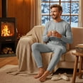 thumbnail image 4 of Ventana Men’s Fleece Thermal Underwear Set Ultra Soft Long Johns Base Layer 2pc Top Pants, 4 of 6