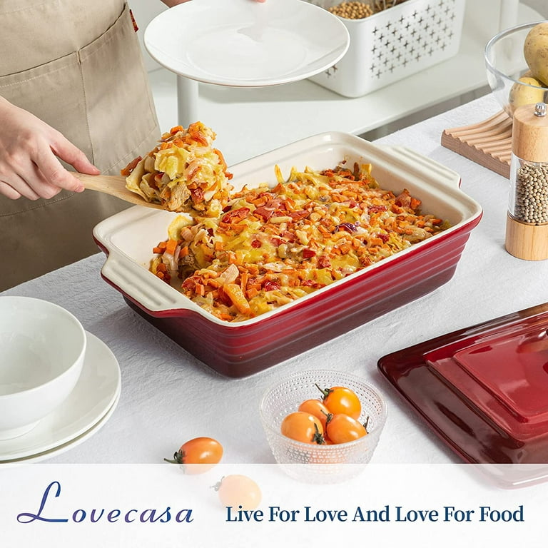 LIFVER Ceramic Baking Dish, 115 Oz Casserole Dish, 9x13 Deep Baking Pan  with Handles, Large Lasagna Pan Deep, Casserole Dishes for Oven, Oven Safe  and Durable B… in 2023