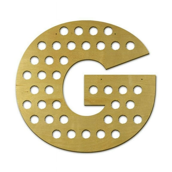 TORCHED Letter G Beer Cap Holder | Wall Mounted Decor Art | Gold