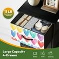 thumbnail image 5 of 4 Drawer Vertical Storage Dresser colorful watercolor painted hearts Valentines day with Wood Top Fabric Pull Drawers, 5 of 8