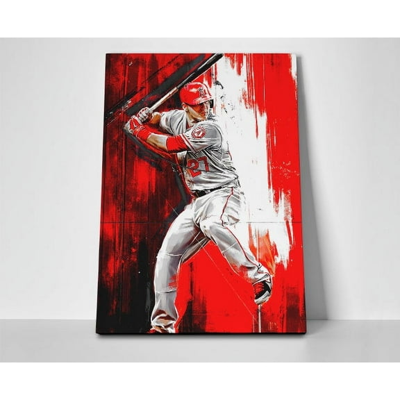 Mike Trout Artwork Poster or Wrapped Canvas