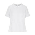 thumbnail image 4 of bnaln Womens Cotton Linen Shirts Solid Color Short Sleeve Tunic Tops Oversized Tshirts for Women Casual Lapel Shirt Loose Fit T-Shirts Summer Tops Trendy Dressy Business Casual Blouses, 4 of 6