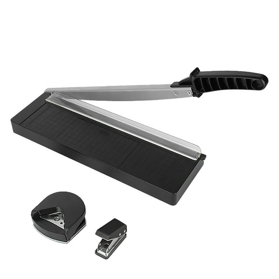 Xrouty Scissor-Action Paper Trimmer, 30-40 Sheet Capacity, Lightweight Handle for Women/Teens, A4/A3 for Home and Office, Safety Lock Base