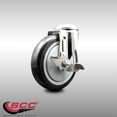 thumbnail image 2 of 5 Inch 316SS Black Polyurethane Wheel Swivel Bolt Hole Caster with Brake SCC, 2 of 2