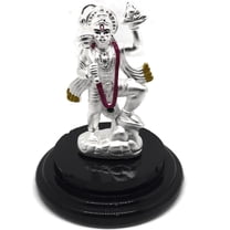 999 Pure Silver Lord Hanuman 2.0-inch Tall Idol / Statue / Murthi (Figurine #01)