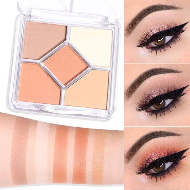 Bandeja de sombras de ojos Xihbxyly 5 Colores Forma Tridimensional Fácil de Colorear