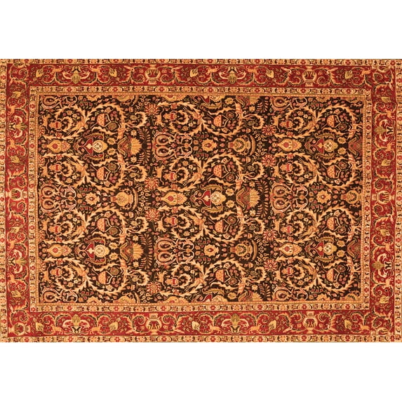 Ahgly Company Indoor Rectangle Persian Orange Traditional Area Rugs, 8' x 10'