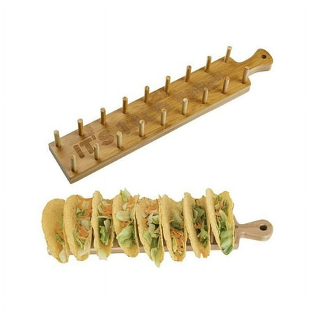 

Bamboo Wooden Taco Holder Potato Chips Corn Roll Rack Tray Shelf Tortilla Burritos Rack Tray Fit For To Parties And Restaurants