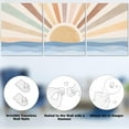 thumbnail image 6 of Boho Wall Art Set of 3, Framed Canvas Wall Art Rainbow Sun Rising on the Sea Design - Perfect for Mid-Century Modern Home Decor, Neutral Boho Wall Decor for Living Room, Bedroom, Bathroom, and Office, 6 of 6
