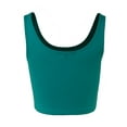 thumbnail image 3 of A2Y Women's Fitted Cotton Scoop Neck Sleeveless Crop Tank Top Jade S, 3 of 3