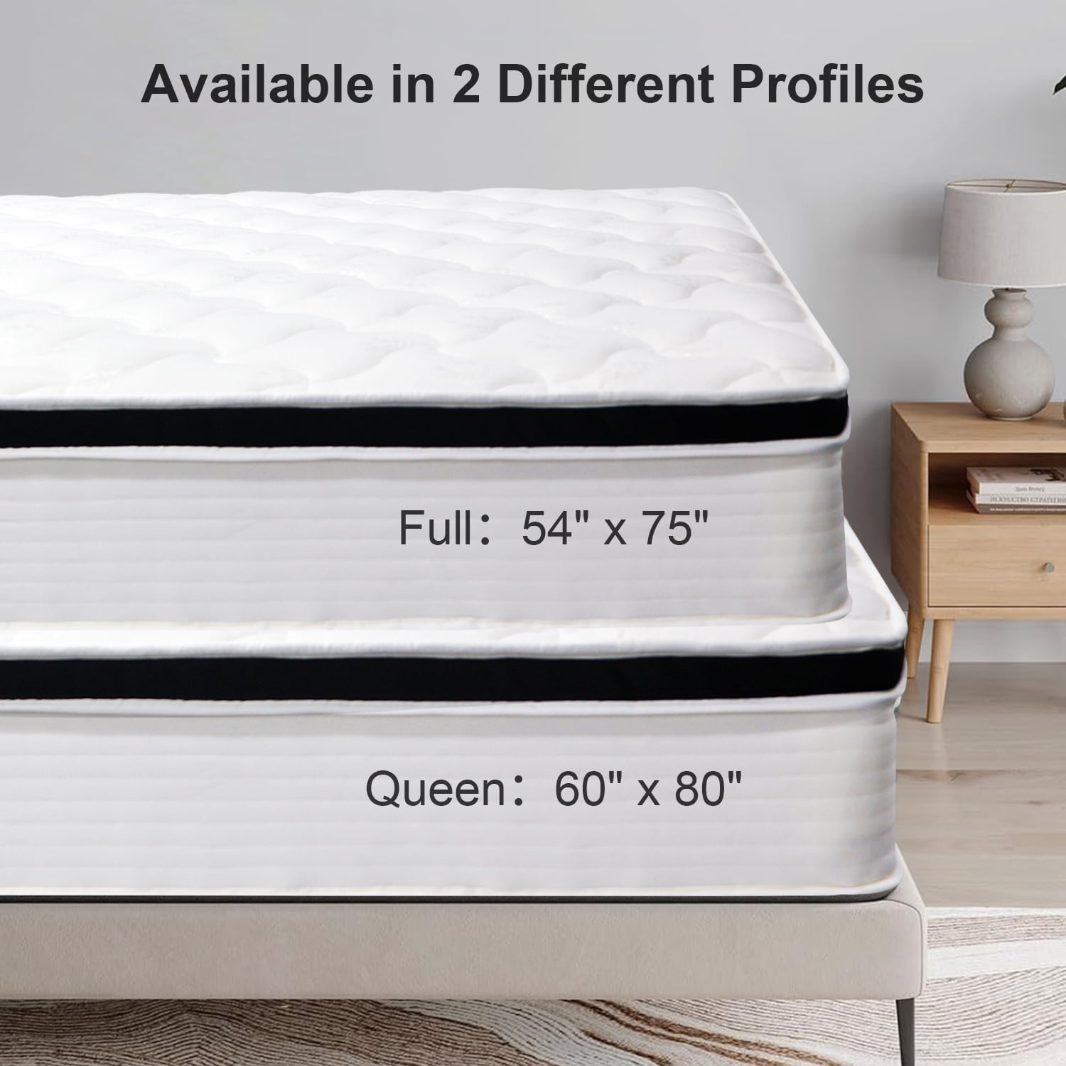 Full Mattress, 12 Inch Pocket Spring Hybrid Mattress with Motion Isolation and Pressure Relief, in a Box