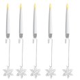 thumbnail image 1 of 6 Velas Led Para Árbol De Navidad Con Gancho De Cristal Transparente Velas Led Cortas Con Temporizador Remoto Candelabros Sin Llama Con Luz Cálida Parpadeante Que Funcionan Con Pilas Para Las Fies, 1 of 4