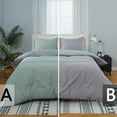 thumbnail image 2 of Yiwa Sage Green Duvet Cover Queen Size, 3 Pieces Reversible Double Brushed Microfiber Duvet Cover Set, Sage Green/Grey, 90"x90", 2 of 7
