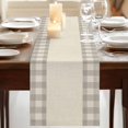 thumbnail image 3 of Retro Grey Table Runner, Farmhouse Buffalo Plaid Vintage Beige Washable Cotton Linen Table Runners 72 Inches Long, Dresser Scarf Runner for Dining Tables/TV Stands/Coffee/Cabinets 18''x72'', 3 of 9