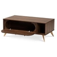 thumbnail image 2 of Baxton Studio Edel Table Basse en Bois Fini Noyer Brun et Or, 2 of 11