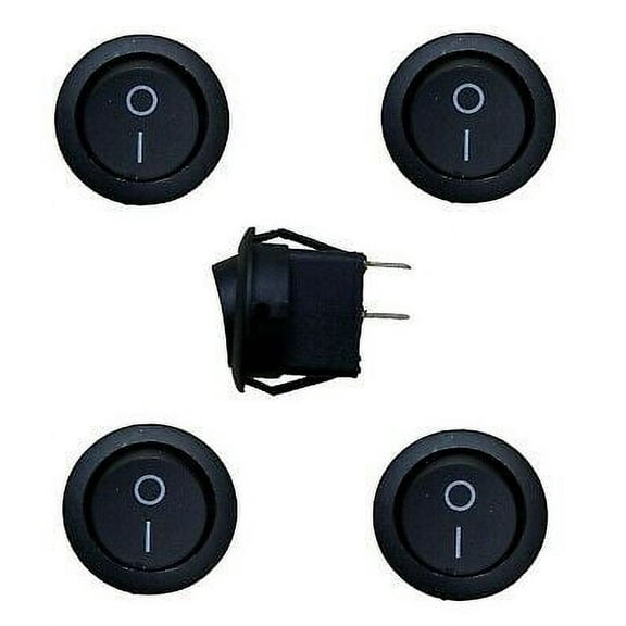 5 X ROCKER SWITCHES 12V ROUND 2 PIN ON OFF 12 VOLT CAR SNAP IN SWITCH