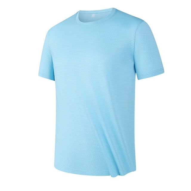T-shirt de Sport pour Homme à Séchage Rapide, Manches Courtes, Col Rond, Haut Évacuant l'Humidité, 98 % Polyester 2 % Élasthanne