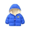 thumbnail image 3 of Hicidod Toddler Winter Jackets Cute Bear Ears Hooded Long Sleeve Down Coat Fashion Solid Color Lined Fleece Padded Packable Warm Jacket, 3 of 5