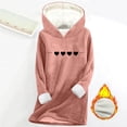 thumbnail image 2 of qelini Fleece Hoodies for Women Plus Size Heart Print Hooded Pullover Long Sleeve Tops Thermal Warm Clothes, 2 of 3