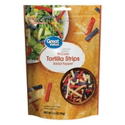 Great Value Tri-Color Tortilla Strips Salad Topper, 3.5 oz