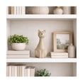 thumbnail image 3 of Skinny Sitting Kitty Figurine for Home Decor - Ceramic Stoneware Sculpture for Bathroom, Office, Living Room and Shelf Display - Smiling Cat Ornament for Coffee Table and Room Decor - 9", Gray, 3 of 13