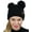 Black, variant on C.C 2 Ear Pom Pom Cable Knit Soft Stretch Cuff Skully Beanie Hat, Black