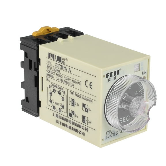 24VAC/DC 5S 8 Terminals Range Adjustable Delay Timer Time Relay ST3PA-A w base