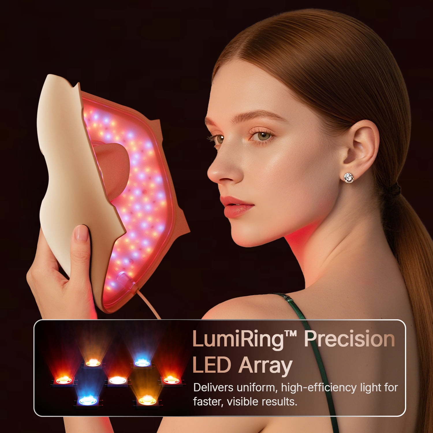 Dr.pedi 4D LED Light Therapy Face Mask, 311 LEDs Red & Near Infrared Skin Care Mask with 850nm, Rechargeable Wireless Design, Full Body Skin Rejuvenation for Women and Men