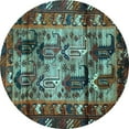 thumbnail image 1 of Ahgly Company Indoor Round Persian Light Blue Traditional Area Rugs, 3' Round, 1 of 4