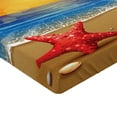thumbnail image 2 of Ambesonne Summer Fitted Sheet, Cartoon Ocean Beach Palm, Full Size, Red Yellow Blue, 2 of 3