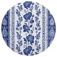 thumbnail image 2 of Blue Floral Paisley Border Round Area Rugs for Bedroom Living Room, 4FT Soft Comfy Indoor Circle Carpets, Carpet Home Decor Floor Mat, 2 of 6