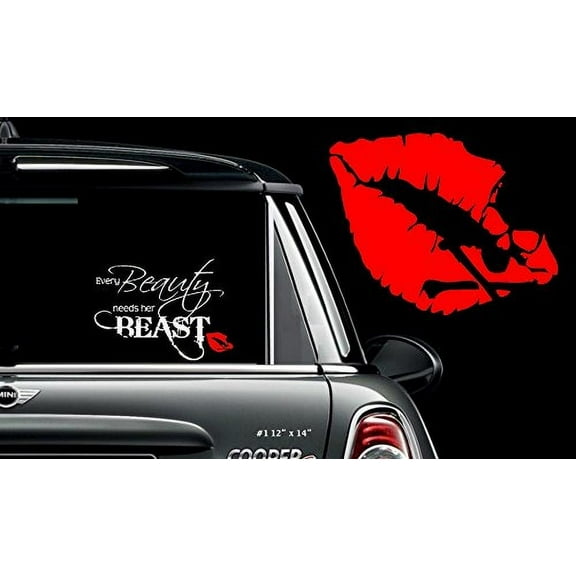 Decal ~ Every Beauty needs her Beast #1 Wall or Window Decal 12" x 14"