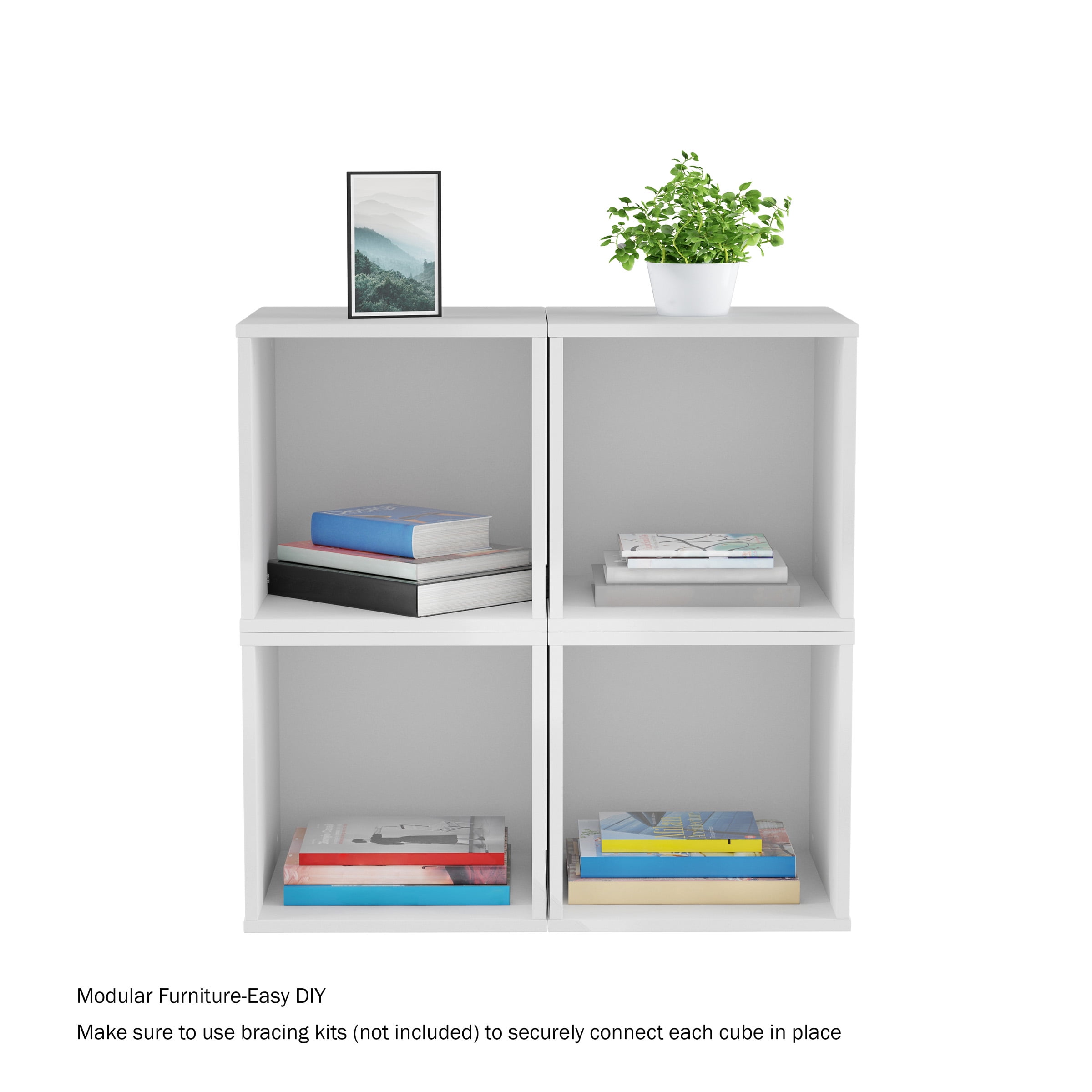 Somerset Home Cube End Table, White