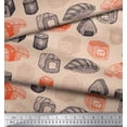 thumbnail image 3 of Soimoi Polyester Crepe Fabric Grains & Fish Food Print Sewing Fabric Yard 52 Inch Wide, 3 of 3