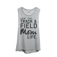thumbnail image 1 of Thread Tank Livin' That Track And Field Mom Life Women's Fashion Sleeveless Muscle Tank Top Sport Grey Large, 1 of 4