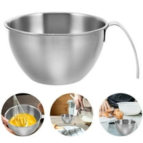 Pretyzoom Stainless Steel Mixing Bowl With Handles Silver 1Pcs For Baking And Cooking