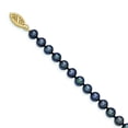 thumbnail image 2 of 14K Or Jaune 5-6mm FW Noir Cultivé Près de Collier de Perles Rondes 20 Pouces, 2 of 3