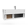 thumbnail image 4 of Nile 48" White Wood Floating Vanity with White Top and Chrome Trim, 4 of 8