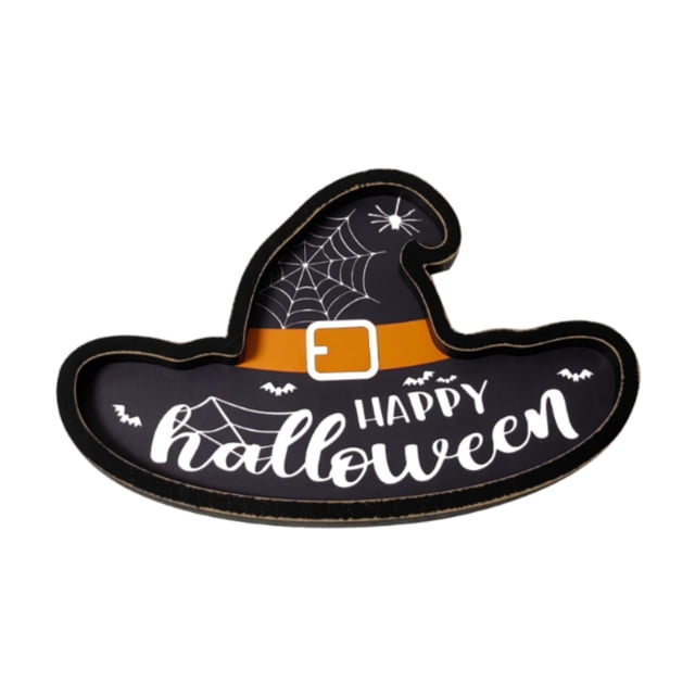 Bandeja de madera para Halloween, decoración rústica, portátil, resistente, multifunción, bandeja para tartas, bandeja para queso para servir en la