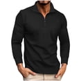 thumbnail image 2 of Dovford Mens Polo Shirts Fashion Lightweight Shirts Long Sleeve Zipper Shirt with Pocket, 2 of 6