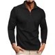 thumbnail image 2 of pstuiky camisas de manga larga para hombre, Camisa informal de color liso con cremallera y manga larga y cuello alto para hombre Tops de hombre m, 2 of 6