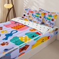 thumbnail image 3 of Homewish Pet Dog Theme Zipper Full Size Comforter Sets with Fitted Sheet and 2 Pillowcases,Cartoon Animal Zipper Bedding Set,Purple,Polkadot Reversible,4pcs, 3 of 8