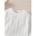 thumbnail image 4 of Conjunto De 2 Uds De Top Y Pantalones De Manga Larga Para Niños, Conjuntos Informales Con Textura De Punto De Cable De Color Sólido, Ropa De Niño Para Primavera Y Otoño, 4 of 4
