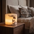 thumbnail image 2 of Touch 3 Way Dimmable Marble Lamp, Type C Rechargeable Night Light Bedside Table Lamp, Natural Stone Accent Decor with Warm Glow, Cordless Ambient Lighting for Bedroom Living Room Desk Shelf Gift(Q), 2 of 7