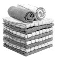 thumbnail image 4 of Paños de cocina Bumble Premium de algodón gris, 30 x 30 cm, 405 g/m², paquete de 8, 4 of 6