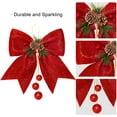thumbnail image 3 of Waline 4pcs Christmas Red Wreaths Bows - 9.8 x 11.8in Glitter Sequin Bows Ties for Xmas Decoration, 3 of 7