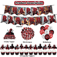 thumbnail image 2 of 82 PCS For Deadpool Theme Birthday Party Decorations,with 1 Happy Birthday Banner Garland 18 Balloons,50 Stickers,13 Cupcake Toppers Party Supply Set, 2 of 5